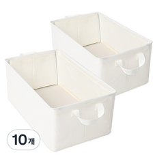 Joeun Living 布藝鋼絲開放式收納整理箱, 10個, 米色