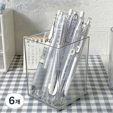 루시마켓 아크릴 연필꽂이 75 x 100 mm, 사각, 6개 사각, 6개