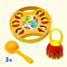 유아악기완구 악기3종 set, 혼합 색상, 3개