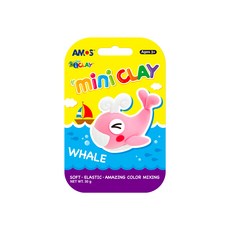 AMOS 阿摩司 4色迷你主題黏土 鯨魚, DIY超輕黏土，柔軟有彈性，顏色混合效果好, 30g, 1個