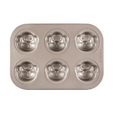 Hanomad 猴子瑪德蓮烤盤 6孔 金色, 1個