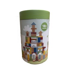 woet 莫蘭迪創意桶裝堆塔積木, 100個, 混和顏色