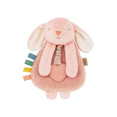 Itzy Ritzy 咬咬安撫巾 甜蜜粉紅兔 正面背面採不同布料 內藏響紙 附有矽膠固齒器, 1條