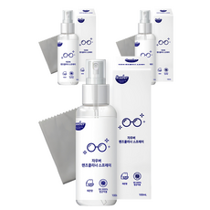 Sauber 鏡頭清潔噴霧 100ml+超細纖維布套組, 單色, 3組