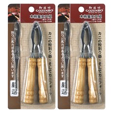 GOZENBO 御膳坊 木柄蟹夾叉組 螃蟹夾(18cm) + 龍蝦叉(15.5cm) 2組, 木色 + 銀色