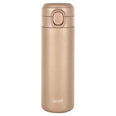 WOKY 沃廚 台灣公司貨 輕量輕芯鈦瓷易潔層彈蓋保溫瓶, 奶茶色, 600ml, 1個