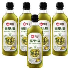 백설 엑스트라버진 압착 올리브유, 900ml, 5개