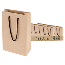 牛皮紙 7號 素色 購物袋 10入, 淺褐色的