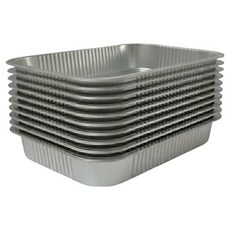 루바네 캠핑 일회용 사각 은박냄비 2500ml, 실버, 10개