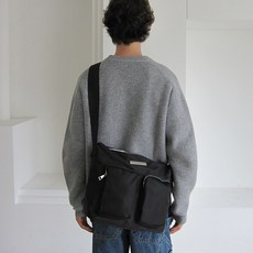 DUMARO 男士 Grager 雙口袋斜揹包, 黑色