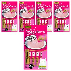 INABA CIAO 啾嚕 肉泥, 鮭魚 + 雞肉, 56g, 5袋