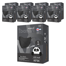 ibanari 童款輕薄防護C型口罩 KF94 S號, 黑色, 10片, 9盒