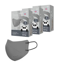 ibanari 童款輕薄防護C型口罩 KF94 S號, 深灰色, 10片, 3盒
