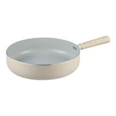 BLACK HAMMER 北歐木紋導磁不沾深煎鍋 28cm 省時節能 適用於各種爐具 輕量設計 清洗方便省力 防燙把手 握感舒適 使用更安心, 1個