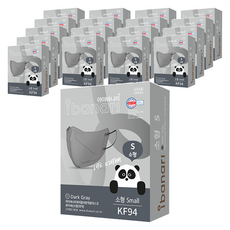 ibanari 童款輕薄防護C型口罩 KF94 S號, 深灰色, 10片, 18盒