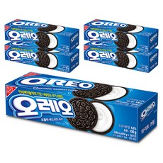 오레오 초콜릿 샌드위치 쿠키 화이트크림, 100g, 5개
