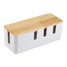 isona 愛收納 七孔竹板長線收納盒, 白色, 1個