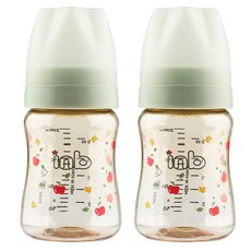 inb 2合1 PPSU奶瓶, 無奶嘴, Light Green, 200ml, 2入