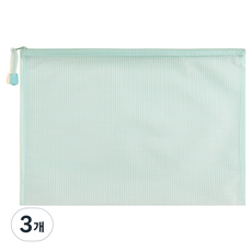 그리뉴얼 파스텔톤 메쉬 파일 바인더 케이스 A4, 그린, 3개