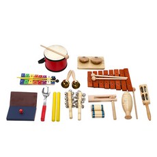 Kes.B 兒童用清脆聲響敲擊原木樂器16件組, 1個, 混合顏色