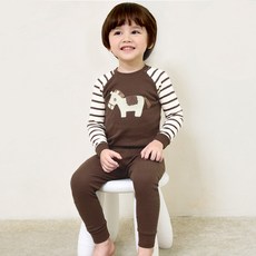 unifriend 童款小馬棉質9分袖家居套裝