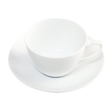 로얄코펜하겐 플루티드 컵 280ml + 소서 세트, 화이트, 1세트