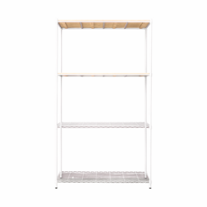 dayneeds 日需百備 松木烤漆架, 白框 + 原木, 4層