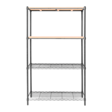 dayneeds 日需百備 松木烤漆架, 黑框 + 原木, 4層