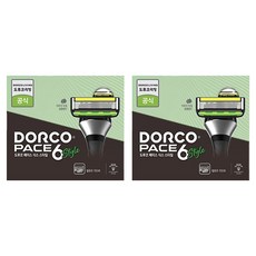 Dorco Face 6 款剃須刀身+剃須刀片組, 刮鬍刀+刮鬍刀片10入, 2組