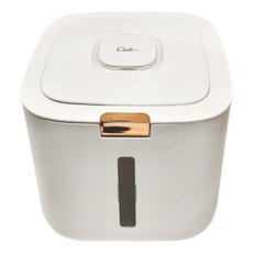 輕奢彈蓋儲糧桶 象牙白-10 斤 貓咪狗狗適用, 小號(22 x 22 x 20.5cm), 1個