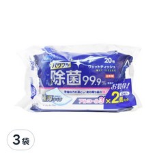 Life-do.Plus Refine攜帶式柔濕巾 含酒精 14 x 20cm 20張, 2包, 3袋