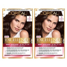 L'OREAL PARiS 巴黎萊雅 台灣公司貨 優媚霜三重護髮染髮霜 Excellence Creme, 3 深棕, 2組