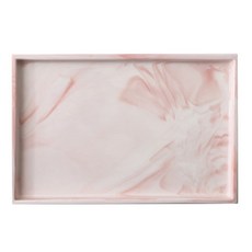 西格傢飾 北歐大理石紋陶瓷萬用盤 長方形 800g, 粉色
