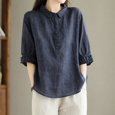 POPLARNC 女性 Dani 翻領七分袖上衣 P25SMBL052305