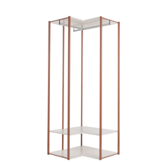 리바트 아일 드레스룸 800 단독형 코너 긴옷장 방문설치, 오렌지