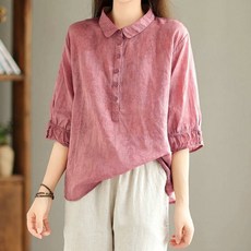 POPLARNC 女性 Dani 翻領七分袖上衣 P25SMBL052305