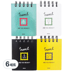 misoro 1500 厚實記事本 4件組 1476 130張, 白色 + 黃色 + 薄荷綠色 + 黑色, 6套