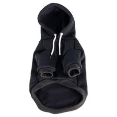 QIDINA 寵物羊羔絨連帽加厚鋪棉保暖寵物衣 J, 黑色, 1個