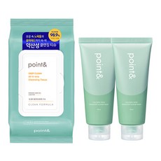 point&. 深層清潔多效合一潔面紙巾 80 張 1 張 + 舒緩素艾草泡沫 150 克 2 張, 1組