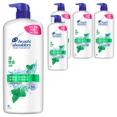 head&shoulders 海倫仙度絲 頭皮全效解決方案洗髮乳 酷涼薄荷, 1.2L, 5個