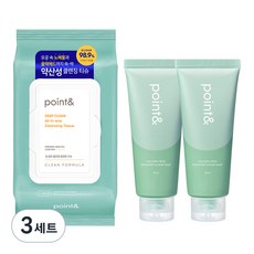 point&. 深層清潔多效合一潔面紙巾 80 張 1 張 + 舒緩素艾蒿擦泡沫 150 克 2 張, 3組