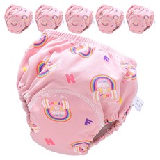 스타도어 유아용 큐트패턴 배변팬티 2p 세트, 무지개, 3개