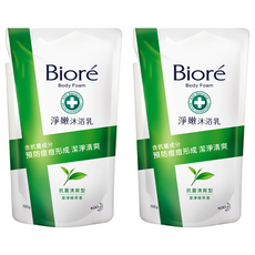 Biore 蜜妮 台灣公司貨 淨嫩沐浴乳 潔淨綠茶香 抗菌清爽型 補充包, 700g, 2包