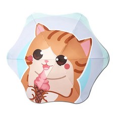 Kimmy 兒童防戳防曬圓角雨傘 直傘, 霜淇淋貓咪
