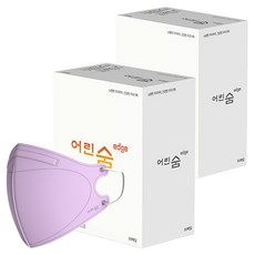 어린숨 엣지 새부리형 컬러 마스크 중형, 30개입, 2개, 라이트퍼플