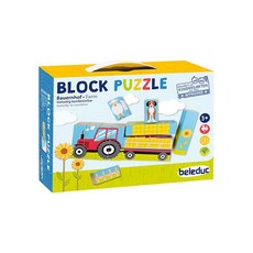 beleduc 農場積木拼圖 3歲以上兒童玩具, 17片, 1盒