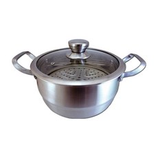 秦博士 304不鏽鋼複合底蒸煮鍋 ST224ST, 24cm, 1個