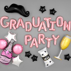 PARTY PANG 畢業祝賀派對裝飾氣球組, 畢業派對 黑玫瑰, 1套