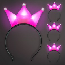 BABO LED水鑽皇冠髮箍, 粉紅色, 4個