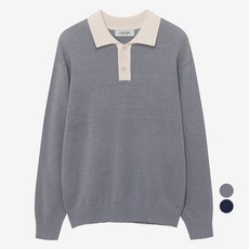 MIND BRIDGE 男款 COUTURE 撞色領半寬鬆版型針織衫 MZKT2170